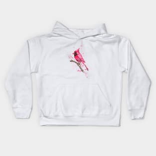 Red Cardinal on branch Kids Hoodie